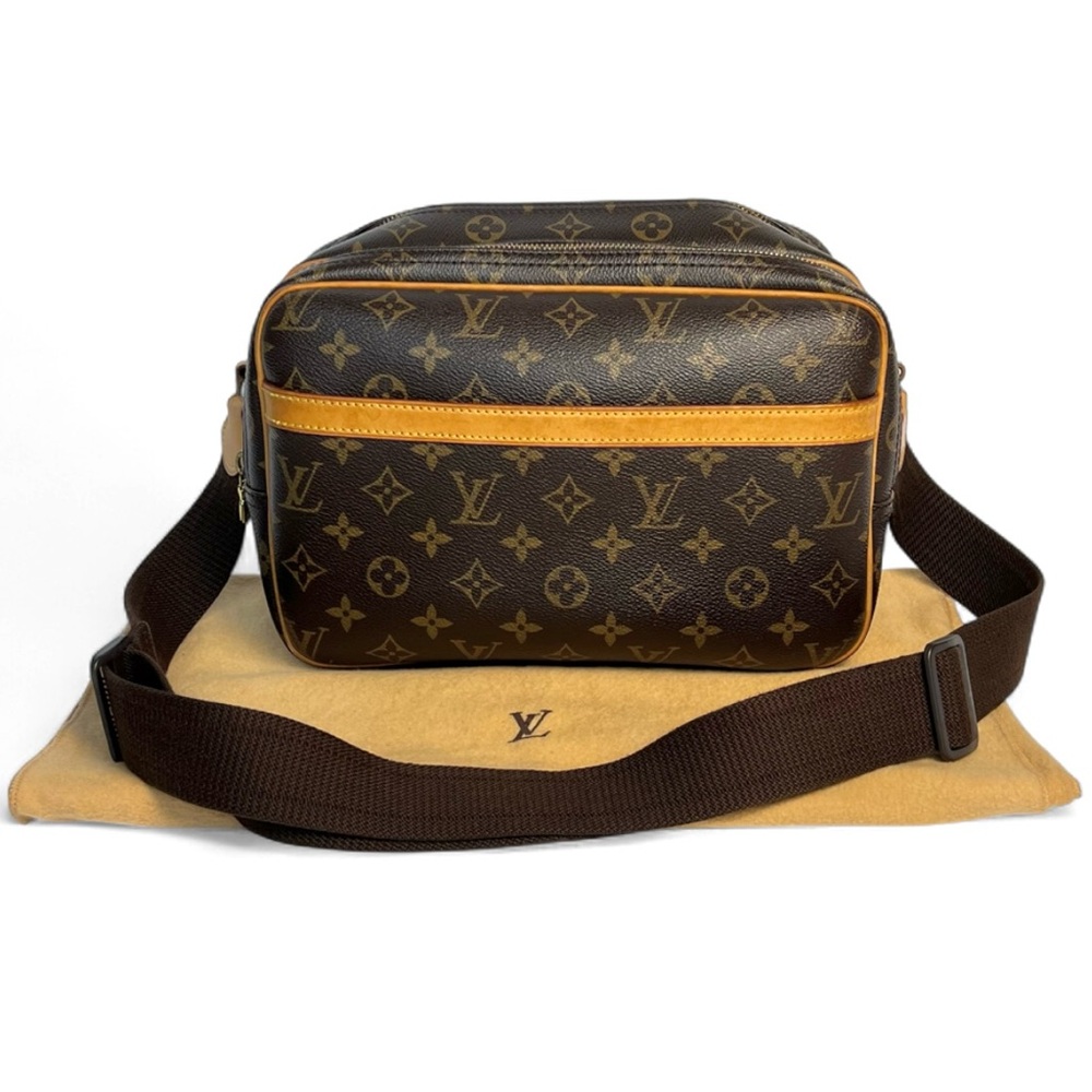 Auth Louis Vuitton Monogram Reporter PM with Dust Bag
